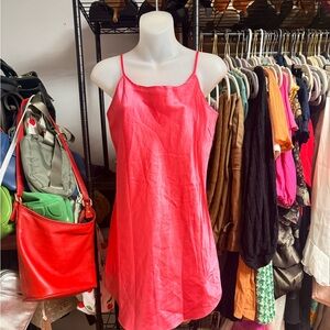 Y2K Vibrant Pink Slip Dress